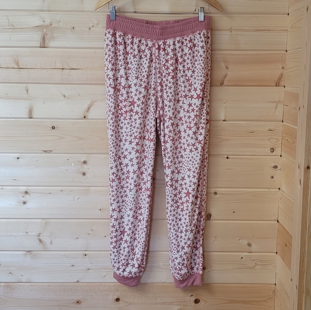L*Space, Skyler  Sweatpants/Joggers, Cream/Pink Star Print, Size‎ Medium, NWT - Picture 6 of 11